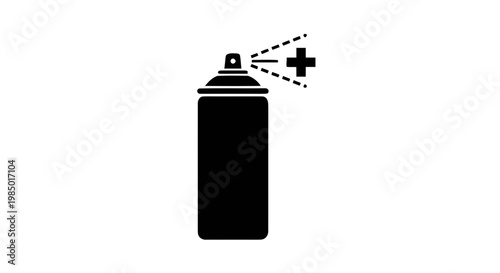 Vector illustration of spray can with positive and negative charge icon on a transparent background