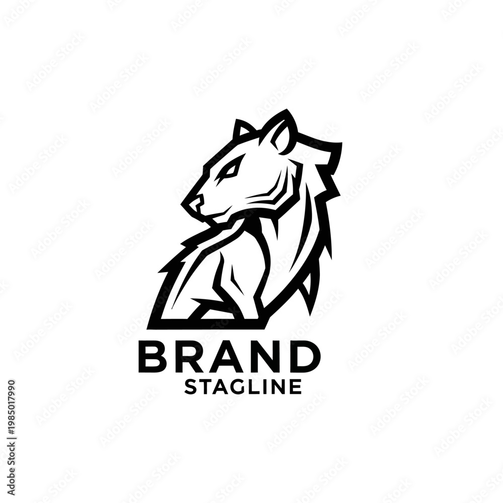 Fototapeta premium Modern Stylized Tiger Head Logo Design.