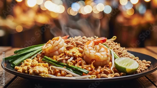 Aerial drone view of a serene lake at sunset, 4k footage