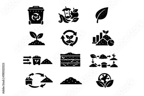 Icon chart compost icons diagram generation soil eco vector analytics image simple