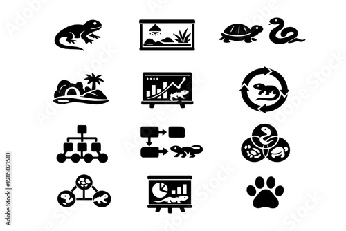Animal workflow fill generation exotic pets depicting vector terrarium simple analytics image