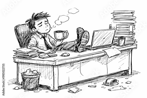 Image simple messy person nothing hand drawn work icon simple stylemessy doodle generation vector