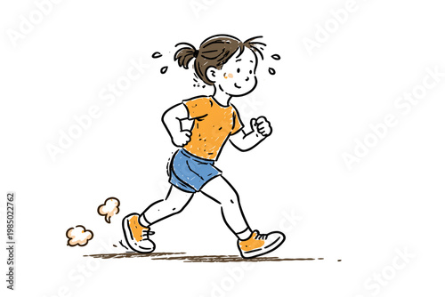 Doodle icon concept slowly running minimal imperfect vector journey fitness