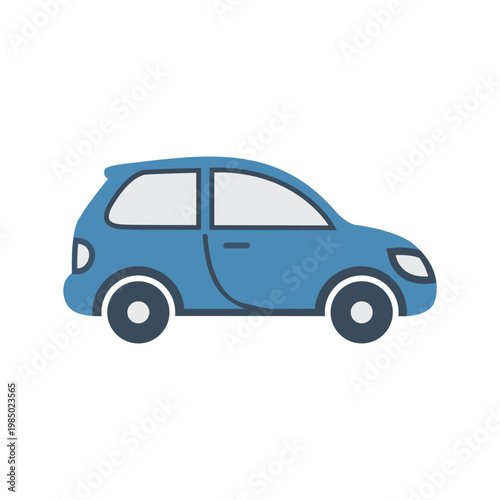 vector blue car on white background