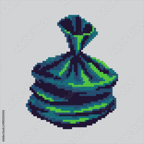 Pixel art illustration Trash Bag. Pixelated Garbage Bag. Garbage Trash Bag Icon pixelated for the pixel art game and icon for website and video game. old school retro.