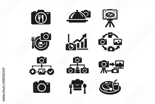Generation simple arrows icons photography image photo vector per set culinary icon