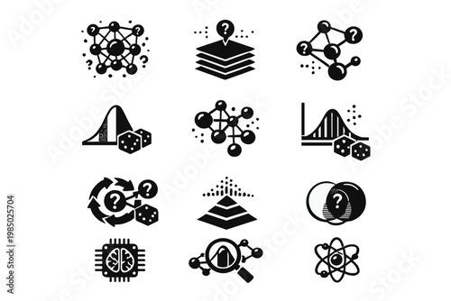 Icon isolated ai depicting icons vector diagram image simple chart variability generation