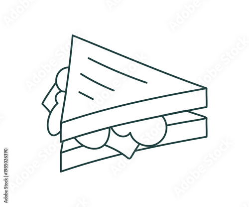 Simple outdoor theme line drawing. Minimal camp snack as cute doodle. Hand drawn picnic icon with nature mood and travel vibe. Family adventure and hiking lunch, camp symbol trip detail, clean