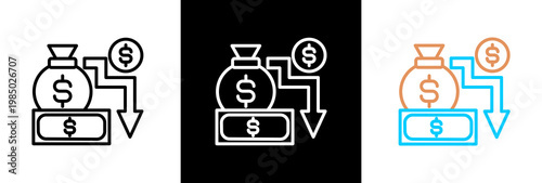 Deficit on white and black background