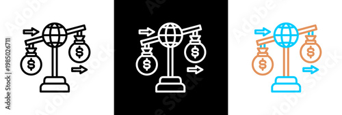 Surplus on white and black background