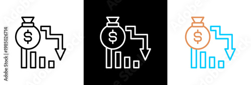 Economic Crisis on white and black background