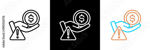 Financial Crisis on white and black background