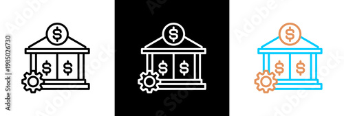 Central Bank on white and black background