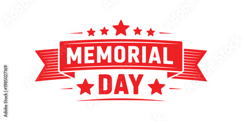 Memorial day banner with stars and stripes honoring american heroes