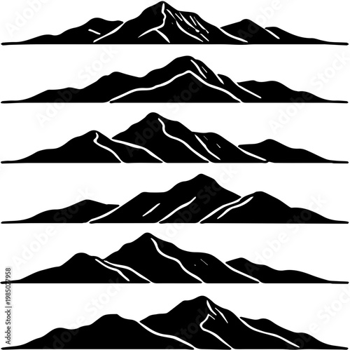 mountain range silhouette vector illustration 