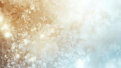 Floral design with soft light gradients, detailed patterns