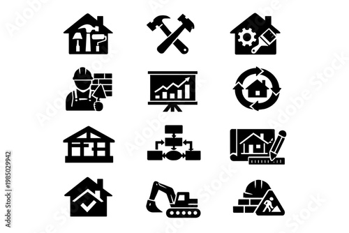 Vector image construction generation transparent workflow renovation tools simple per icon symbol