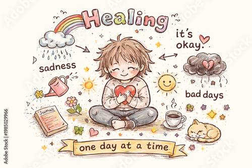 Human touch icon person simple vector doodle image recovering organic rough messy emotionally