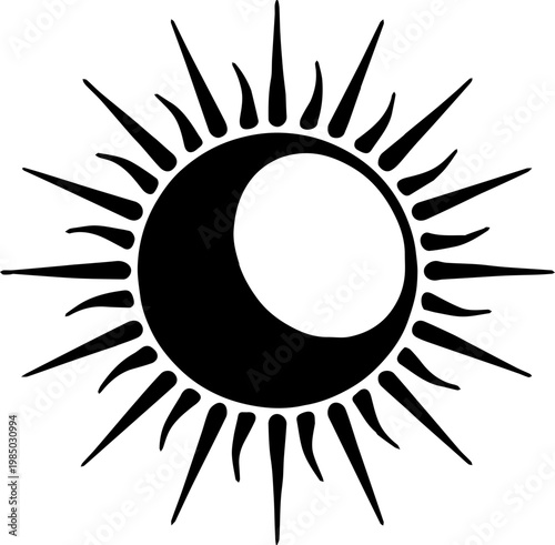 sun silhouette vector illustration 