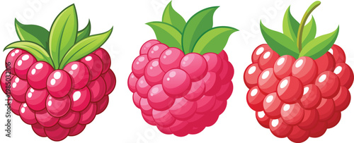 Three fresh raspberries a vibrant still life of summer fruit