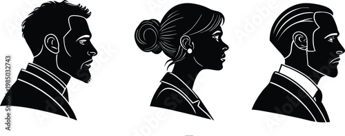 Three african portraits in silhouette a study of profiles and headwear