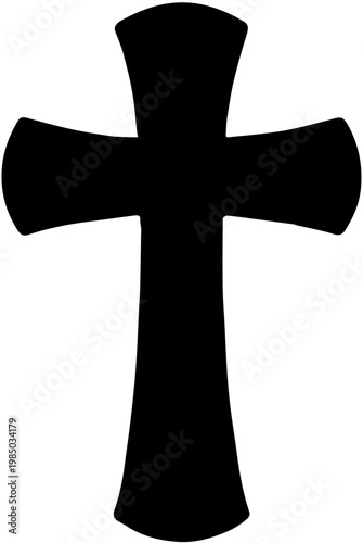 christian cross black silhouette vector 