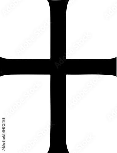 christian cross black silhouette vector 