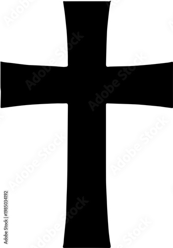 christian cross black silhouette vector 