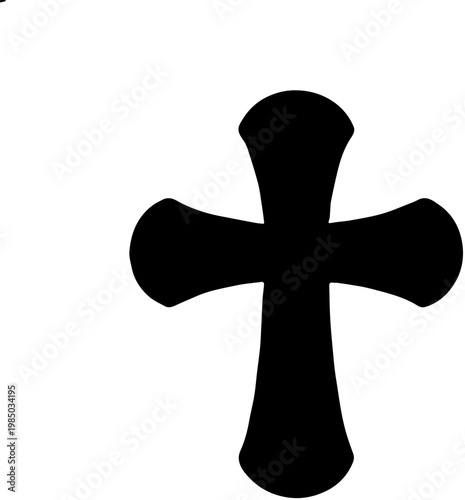 christian cross black silhouette vector 