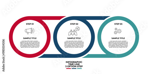 Timeline infographic design template. Business concept with 3 options, steps, circles. for workflow layout, Website, diagram, annual report, poster, banner, slide, etc. vector editable 