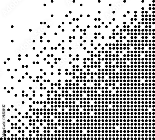 Halftone Grid Disintegrating Dots Pattern
