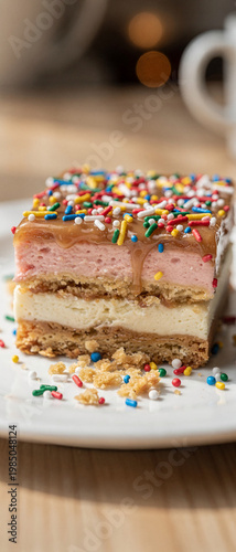 A scrumptious dessert on a plate, perfect for any occasion or celebration.