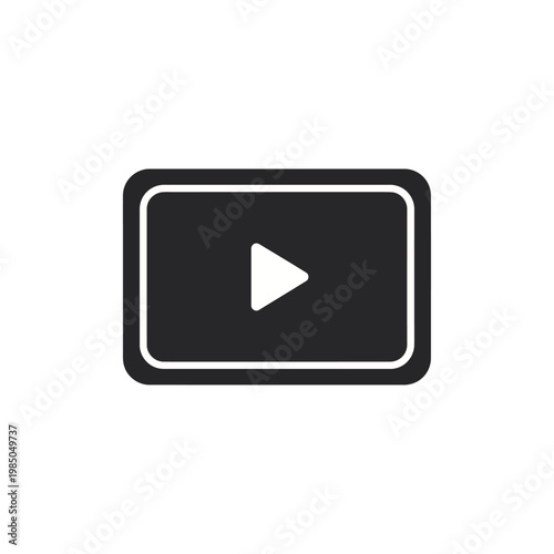 Free Download Generic video player icon with a simple screen and central play triangle, useful for digital media, web applications, and user interface design elements - GFXLoad