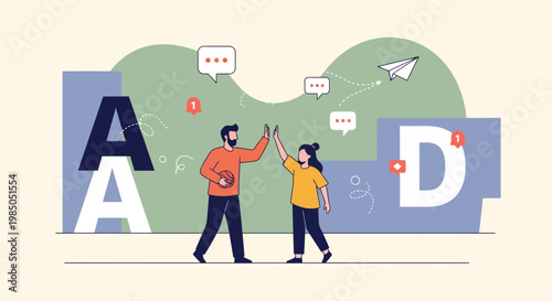 Teamwork Success Concept with People Giving High Five and Basketball