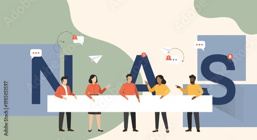 Business Team Holding Blank Banner for Presentation