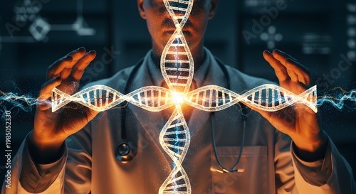 Image 4 (scientist with DNA helix)
Optimized title:
