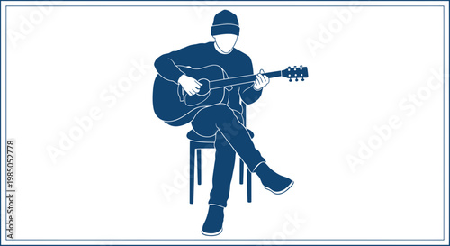 Musician Playing Guitar Silhouette