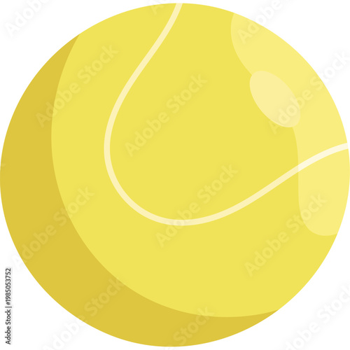Yellow tennis ball flat style illustration
