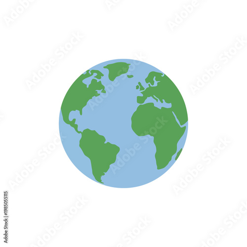 A vibrant illustration of planet Earth, showcasing continents of green against a backdrop of blue oceans