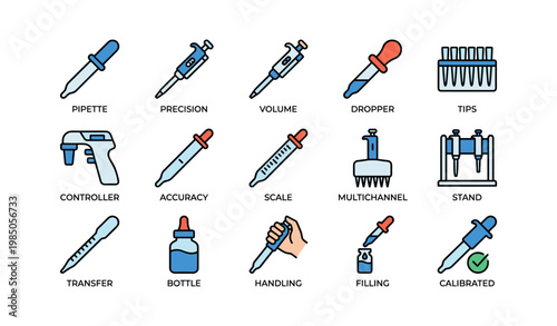 Assorted pipettes and accessories for precision scientific laboratory work