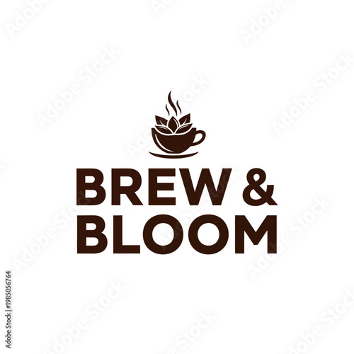 Brew and Bloom Coffee Shop Logo Design.