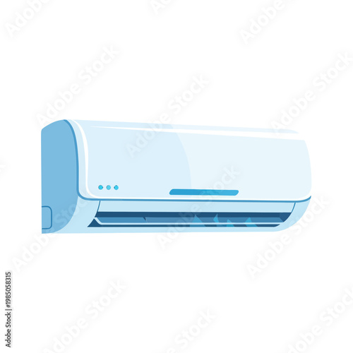 Modern Split System Air Conditioner Unit Mounted on Wall