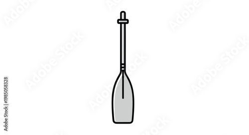 Single Oar Rowing Paddle with Gray Blade and Handle