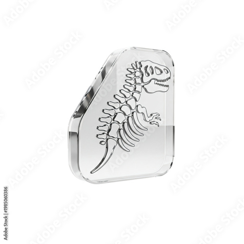 T-Rex Skeleton Glass Modern Isolated On Transparent Background