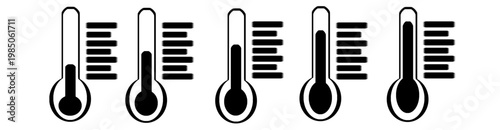 Banner Set Weather Sign. Temperature icon set. Temperature Scale Symbol. Warm cold Symbol vector symbol graphic