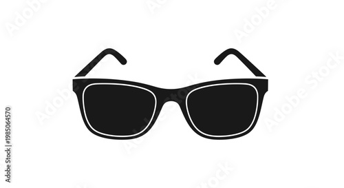 Black Sunglasses Icon Silhouette, Isolated on White Background
