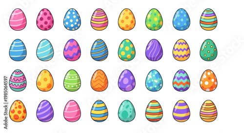 Colorful Easter Eggs Collection - Festive Spring Holiday Decorations