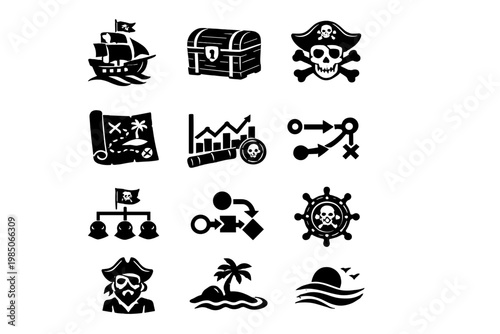Chest structure symbol pirate diagram generation image fill simple treasure vector icon