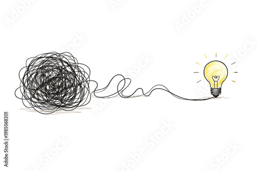 Clarity doodle icon slowly vector simple themselves generation untangling tangled image messy