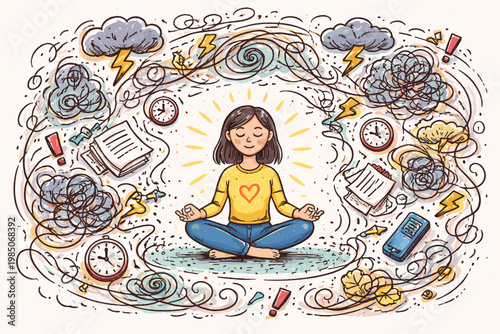 Grounding finding messy doodle moving image vector simple chaos inside icon person